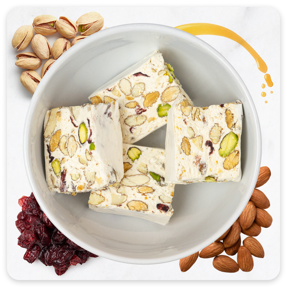 165g Nougat Bar Cranberry, Pistachio & Almond