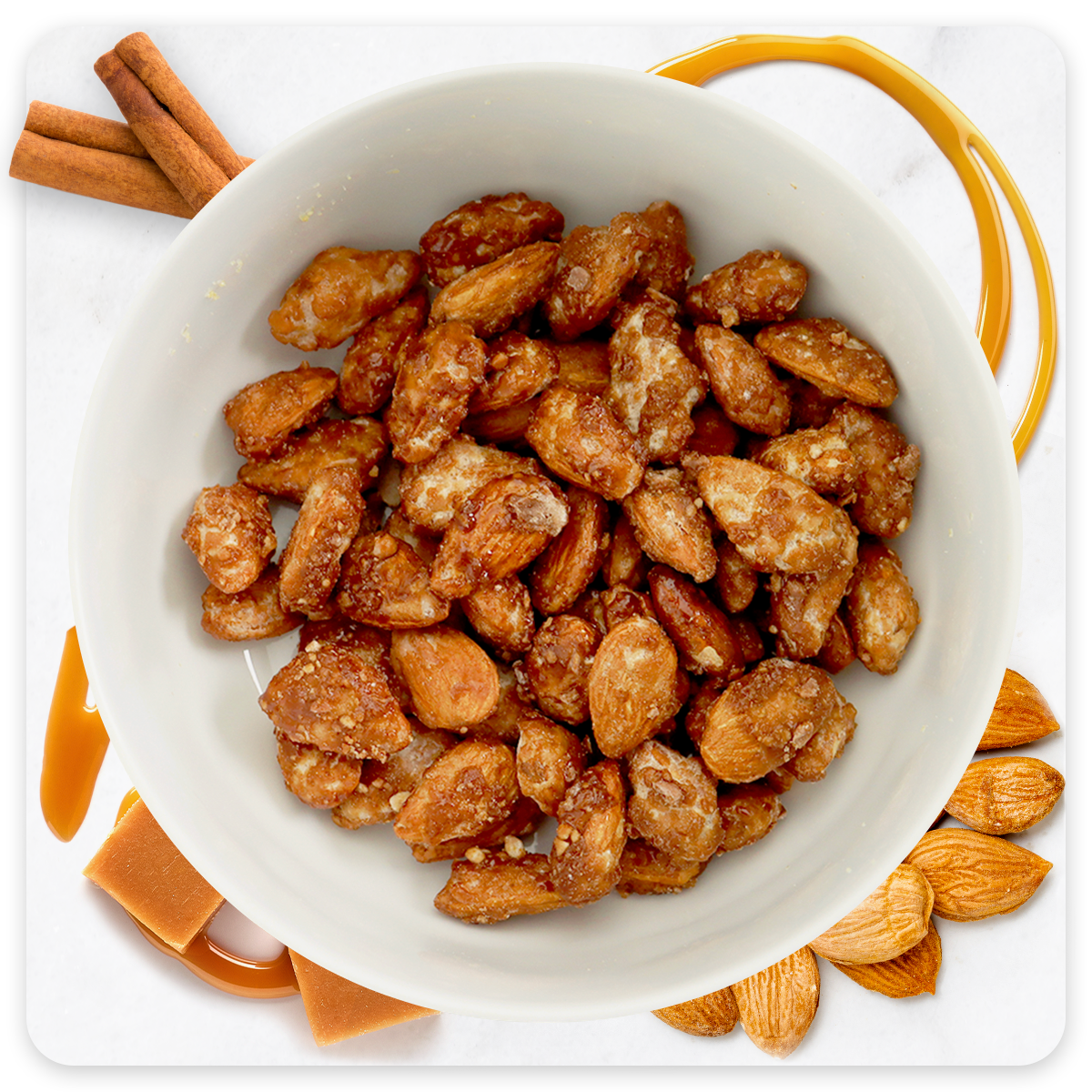 Almonds Caramel Coated with a Hint of Cinnamon